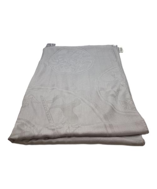 HERMES（エルメス）HERMES (エルメス) HERMES　ニューリブリス　大判ストール グレーの古着・服飾アイテム