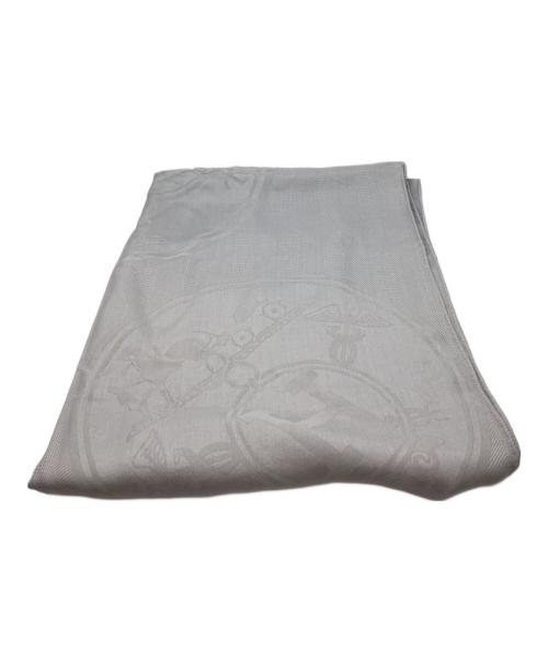 HERMES（エルメス）HERMES (エルメス) HERMES　ニューリブリス　大判ストール グレーの古着・服飾アイテム