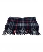 BURBERRY LONDONバーバリーロンドン）の古着「カシミヤマフラー」｜ネイビー×レッド