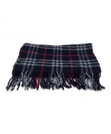 BURBERRY LONDON（バーバリーロンドン）の古着「カシミヤマフラー」｜ネイビー×レッド