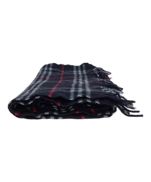 BURBERRY LONDON（バーバリーロンドン）BURBERRY LONDON (バーバリーロンドン) カシミヤマフラー ネイビー×レッド サイズ:なしの古着・服飾アイテム