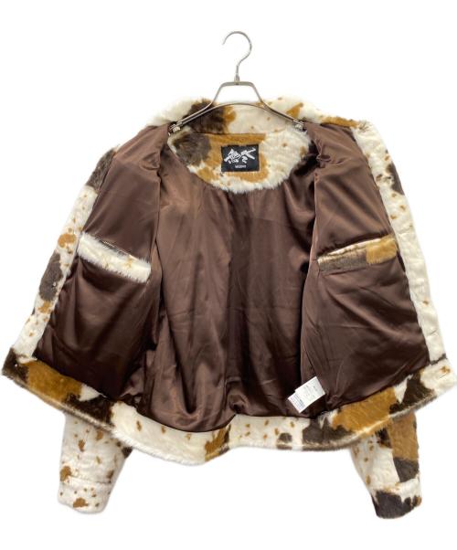 無尽（ムジン）無尽 (ムジン) 無尽　ジャケット ベージュ×ブラウン サイズ:Freeの古着・服飾アイテム