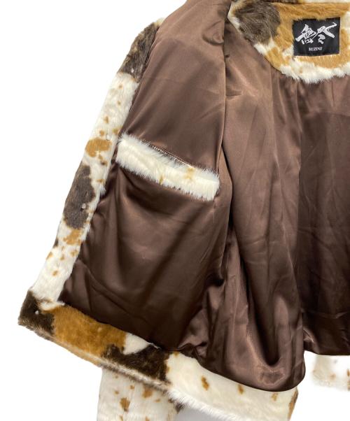 無尽（ムジン）無尽 (ムジン) 無尽　ジャケット ベージュ×ブラウン サイズ:Freeの古着・服飾アイテム