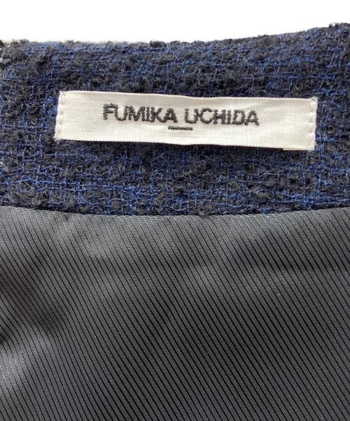 FUMIKA UCHIDA（フミカウチダ）FUMIKA UCHIDA (フミカウチダ) BOUCLE SQUARE-NECK SHORT JACKET ネイビー サイズ:36の古着・服飾アイテム