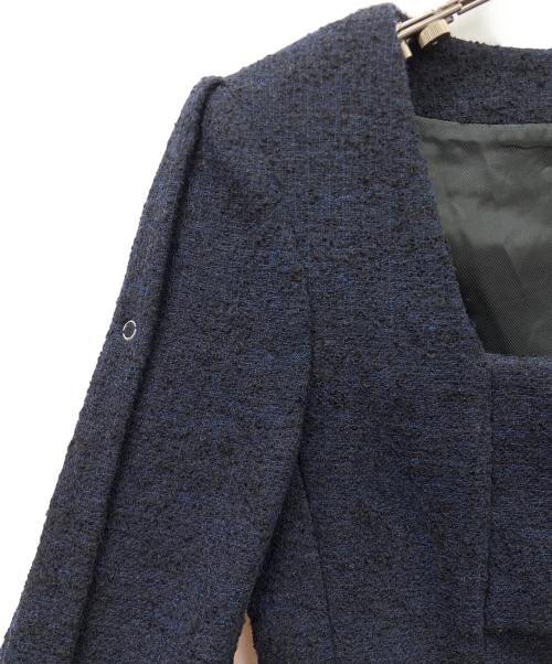 FUMIKA UCHIDA（フミカウチダ）FUMIKA UCHIDA (フミカウチダ) BOUCLE SQUARE-NECK SHORT JACKET ネイビー サイズ:36の古着・服飾アイテム