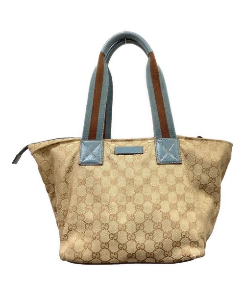 GUCCI（グッチ）GUCCI (グッチ) GUCCI　トートバッグ カーキ×ブラウンの古着・服飾アイテム