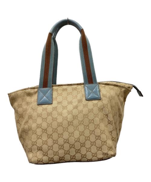GUCCI（グッチ）GUCCI (グッチ) GUCCI　トートバッグ カーキ×ブラウンの古着・服飾アイテム