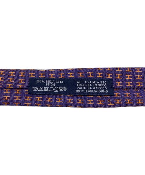 HERMES（エルメス）HERMES (エルメス) ネクタイ パープル×オレンジ サイズ:なしの古着・服飾アイテム