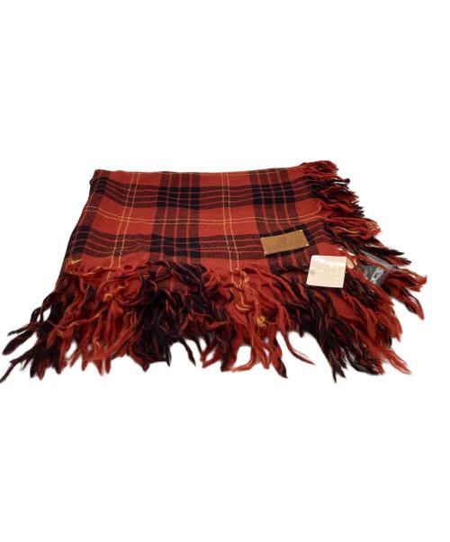 Vivienne Westwood（ヴィヴィアンウエストウッド）Vivienne Westwood (ヴィヴィアンウエストウッド) Vivienne Westwood　チェックストール レッド×ブラックの古着・服飾アイテム