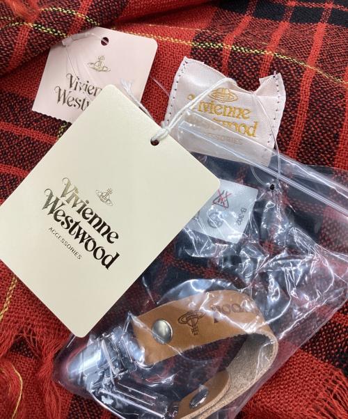 Vivienne Westwood（ヴィヴィアンウエストウッド）Vivienne Westwood (ヴィヴィアンウエストウッド) Vivienne Westwood　チェックストール レッド×ブラックの古着・服飾アイテム