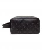 LOUIS VUITTONルイ ヴィトン）の古着「LOUIS VUITTON　モノグラム・エクリプス　ロッカー ドップ・キット　セカンドバッグ」｜ブラック×グレー