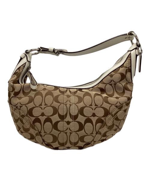 COACH（コーチ）COACH (コーチ) COACH　ワンショルダーバッグ ベージュ×ホワイトの古着・服飾アイテム