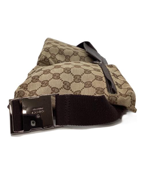 GUCCI（グッチ）GUCCI (グッチ) GUCCI    GGキャンバス   　ウエストポーチ ベージュ×ブラウンの古着・服飾アイテム