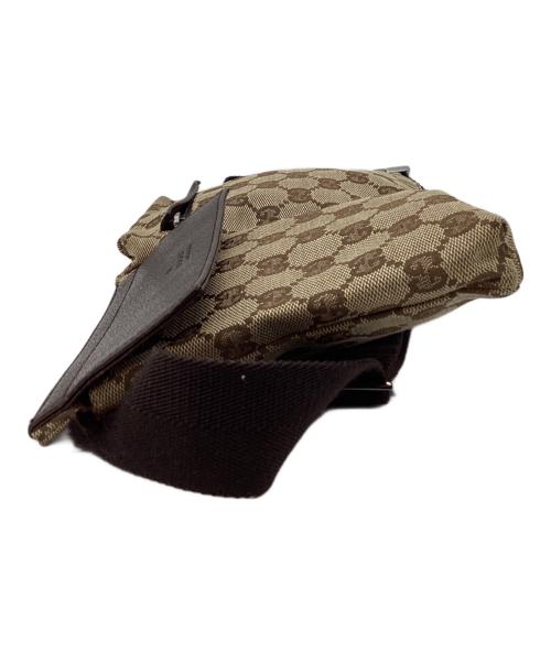 GUCCI（グッチ）GUCCI (グッチ) GUCCI    GGキャンバス   　ウエストポーチ ベージュ×ブラウンの古着・服飾アイテム