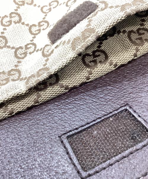 GUCCI（グッチ）GUCCI (グッチ) GUCCI    GGキャンバス   　ウエストポーチ ベージュ×ブラウンの古着・服飾アイテム