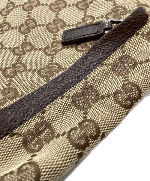 GUCCI（グッチ）GUCCI (グッチ) GUCCI    GGキャンバス   　ウエストポーチ ベージュ×ブラウンの古着・服飾アイテム