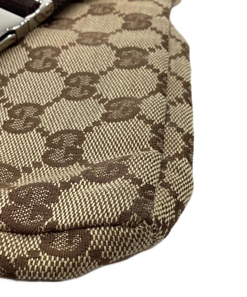 GUCCI（グッチ）GUCCI (グッチ) GUCCI    GGキャンバス   　ウエストポーチ ベージュ×ブラウンの古着・服飾アイテム