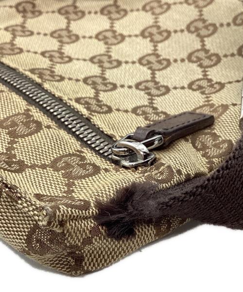 GUCCI（グッチ）GUCCI (グッチ) GUCCI    GGキャンバス   　ウエストポーチ ベージュ×ブラウンの古着・服飾アイテム