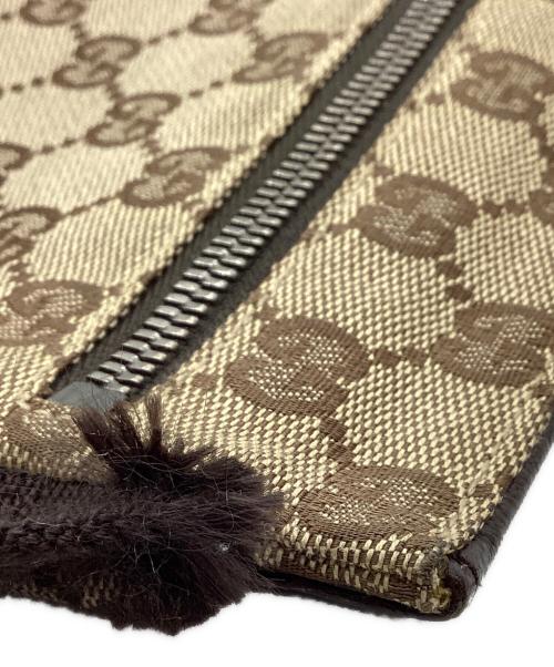 GUCCI（グッチ）GUCCI (グッチ) GUCCI    GGキャンバス   　ウエストポーチ ベージュ×ブラウンの古着・服飾アイテム