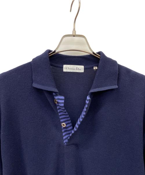 Christian Dior MONSIEUR（クリスチャンディオールムッシュ）Christian Dior MONSIEUR (クリスチャンディオールムッシュ) Christian Dior MONSIEUR薄手ニット ネイビー サイズ:Mの古着・服飾アイテム