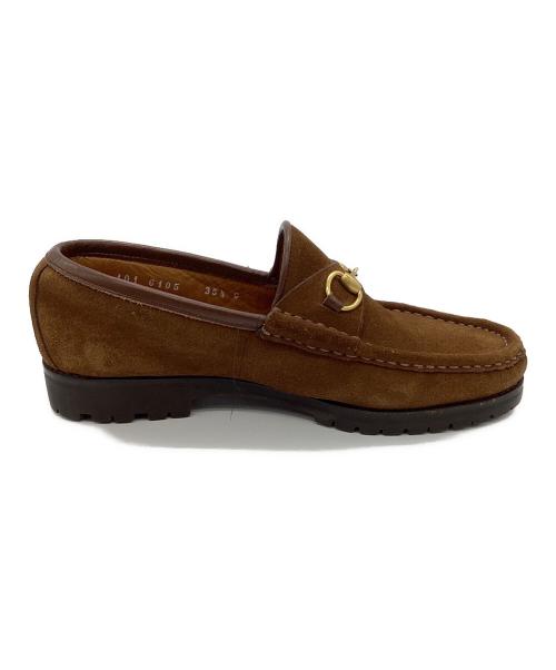 GUCCI（グッチ）GUCCI (グッチ) ホースビットローファー ブラウン×ゴールド サイズ:35 1/2の古着・服飾アイテム