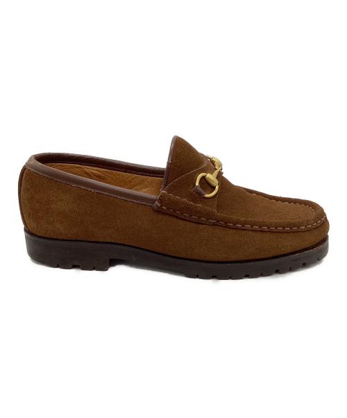 GUCCI（グッチ）GUCCI (グッチ) ホースビットローファー ブラウン×ゴールド サイズ:35 1/2の古着・服飾アイテム