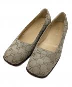 GUCCIグッチ）の古着「フラットパンプス」｜ベージュ×ブラウン