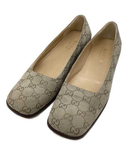 GUCCI（グッチ）GUCCI (グッチ) フラットパンプス ベージュ×ブラウン サイズ:36 1/2の古着・服飾アイテム