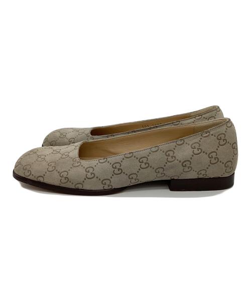 GUCCI（グッチ）GUCCI (グッチ) フラットパンプス ベージュ×ブラウン サイズ:36 1/2の古着・服飾アイテム