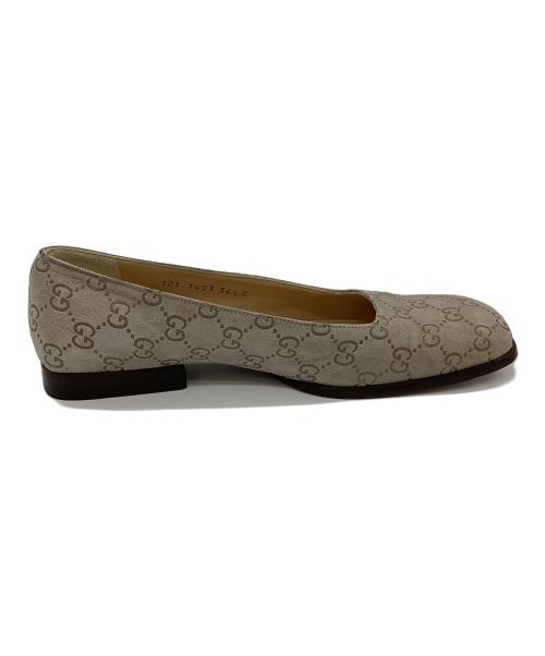GUCCI（グッチ）GUCCI (グッチ) フラットパンプス ベージュ×ブラウン サイズ:36 1/2の古着・服飾アイテム