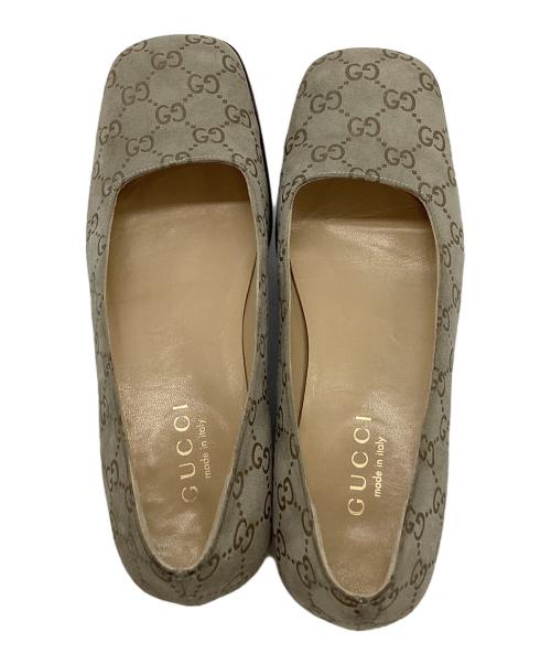 GUCCI（グッチ）GUCCI (グッチ) フラットパンプス ベージュ×ブラウン サイズ:36 1/2の古着・服飾アイテム