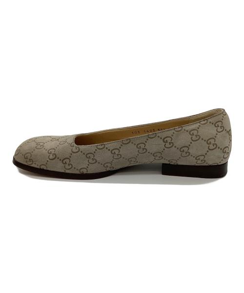 GUCCI（グッチ）GUCCI (グッチ) フラットパンプス ベージュ×ブラウン サイズ:36 1/2の古着・服飾アイテム