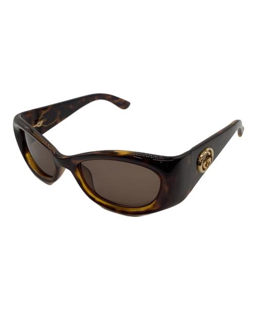 GUCCI（グッチ）GUCCI (グッチ) GUCCI　インターロッキング　サングラス ブラウン×ゴールド サイズ:50□19の古着・服飾アイテム