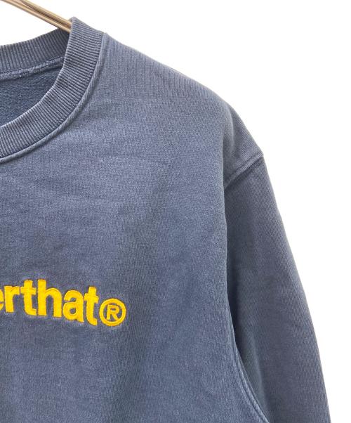 thisisneverthat（ディスイズネバーザット）thisisneverthat (ディスイズネバーザット) ロゴスウェット ネイビー×イエロー サイズ:Ｓの古着・服飾アイテム