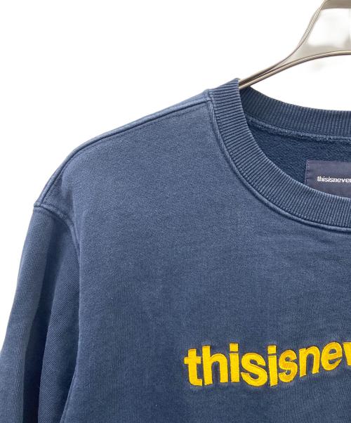 thisisneverthat（ディスイズネバーザット）thisisneverthat (ディスイズネバーザット) ロゴスウェット ネイビー×イエロー サイズ:Ｓの古着・服飾アイテム