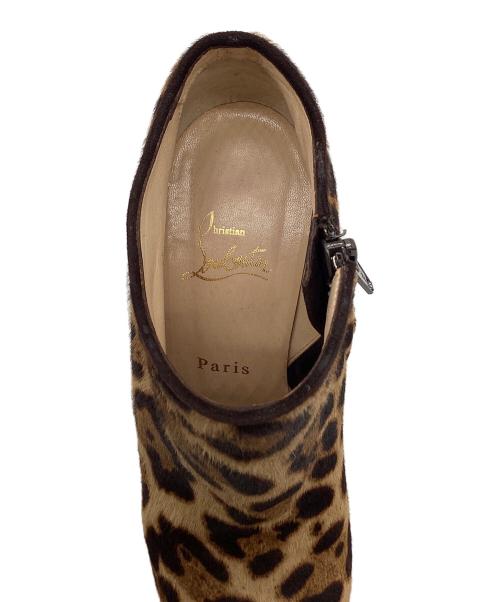 Christian Louboutin（クリスチャン・ルブタン）Christian Louboutin (クリスチャン・ルブタン) ハラコレオパードブーティ ブラウン×ベージュ サイズ:23.5の古着・服飾アイテム