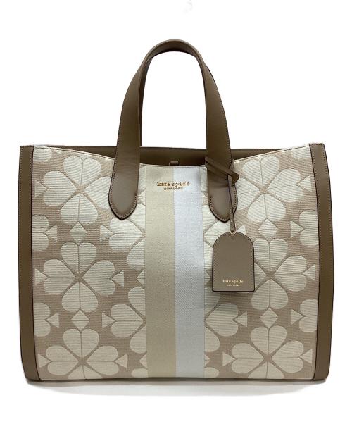 Kate Spade（ケイトスペード）Kate Spade (ケイトスペード) オーバーサイズスペードフラワージャガードトートバッグ ブラウン×ベージュ サイズ:なしの古着・服飾アイテム