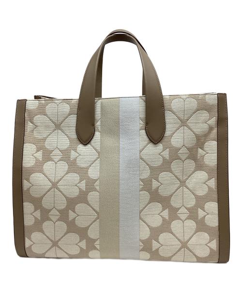 Kate Spade（ケイトスペード）Kate Spade (ケイトスペード) オーバーサイズスペードフラワージャガードトートバッグ ブラウン×ベージュ サイズ:なしの古着・服飾アイテム