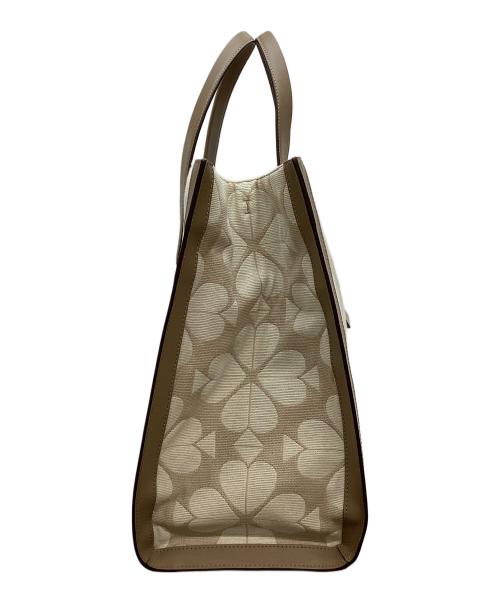 Kate Spade（ケイトスペード）Kate Spade (ケイトスペード) オーバーサイズスペードフラワージャガードトートバッグ ブラウン×ベージュ サイズ:なしの古着・服飾アイテム