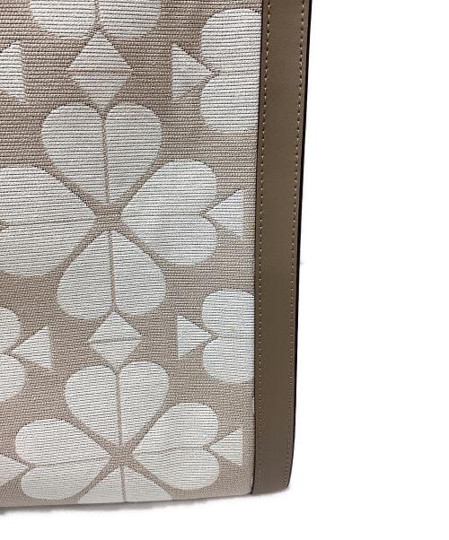 Kate Spade（ケイトスペード）Kate Spade (ケイトスペード) オーバーサイズスペードフラワージャガードトートバッグ ブラウン×ベージュ サイズ:なしの古着・服飾アイテム