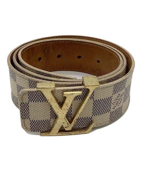 LOUIS VUITTON（ルイ ヴィトン）LOUIS VUITTON (ルイ ヴィトン) ダミエ・アズール サンチュール・LVイニシャル グレー×アイボリー サイズ:90/36の古着・服飾アイテム
