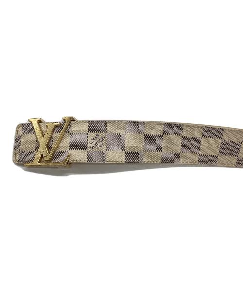 LOUIS VUITTON（ルイ ヴィトン）LOUIS VUITTON (ルイ ヴィトン) ダミエ・アズール サンチュール・LVイニシャル グレー×アイボリー サイズ:90/36の古着・服飾アイテム