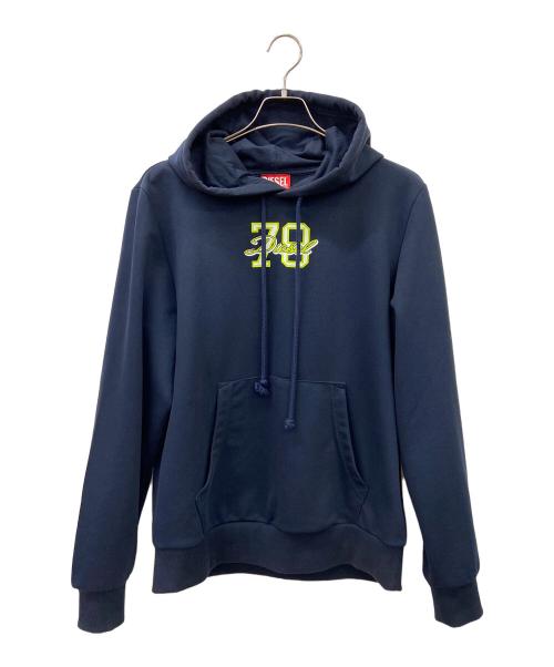 DIESEL（ディーゼル）DIESEL (ディーゼル) プルオーバーパーカー ネイビー×グリーン サイズ:Mの古着・服飾アイテム
