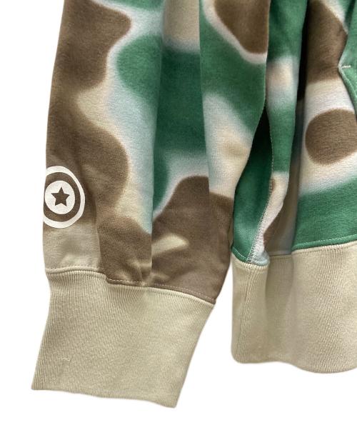 A BATHING APE（アベイシングエイプ）A BATHING APE (アベイシングエイプ) LIQUID CAMO SHARK RELAXED FIT FULL ZIP HOODIE グリーン×ブラウン サイズ:2XLの古着・服飾アイテム