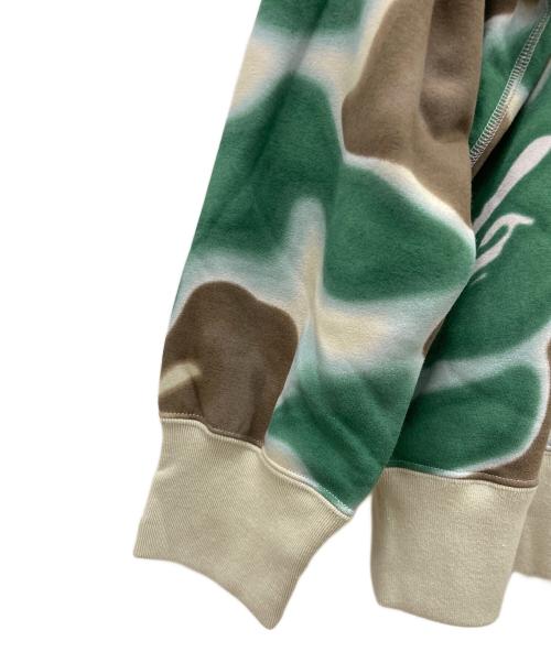 A BATHING APE（アベイシングエイプ）A BATHING APE (アベイシングエイプ) LIQUID CAMO SHARK RELAXED FIT FULL ZIP HOODIE グリーン×ブラウン サイズ:2XLの古着・服飾アイテム
