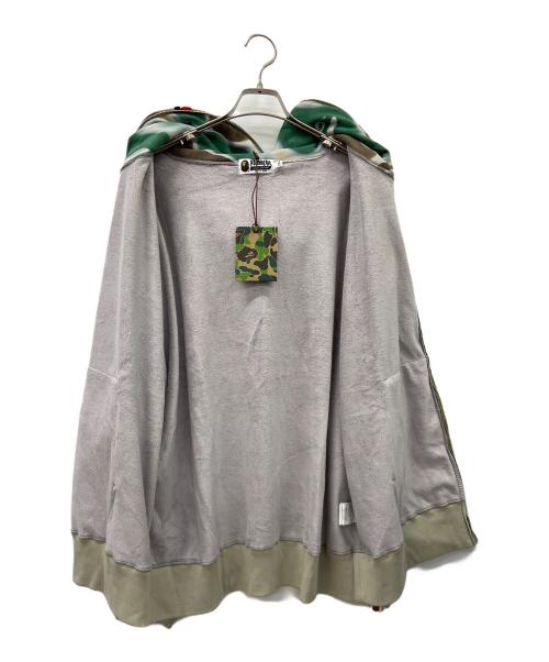 A BATHING APE（アベイシングエイプ）A BATHING APE (アベイシングエイプ) LIQUID CAMO SHARK RELAXED FIT FULL ZIP HOODIE グリーン×ブラウン サイズ:2XLの古着・服飾アイテム