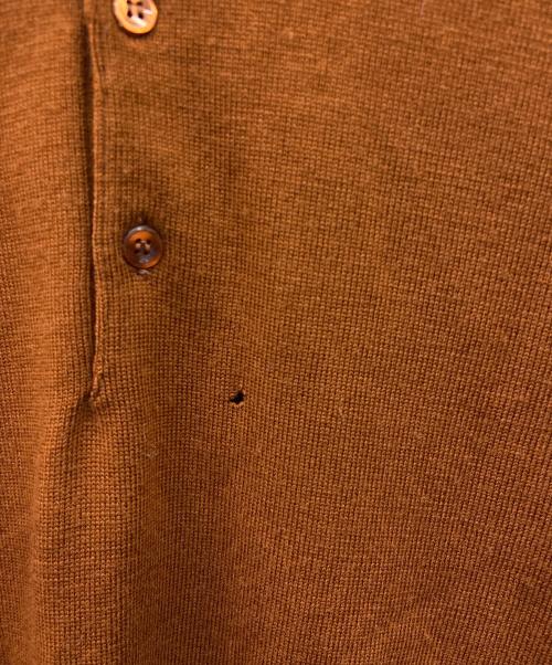 JOHN SMEDLEY（ジョンスメドレー）JOHN SMEDLEY (ジョンスメドレー) 長袖ニットポロシャツ　旧タグ ブラウン サイズ:40の古着・服飾アイテム
