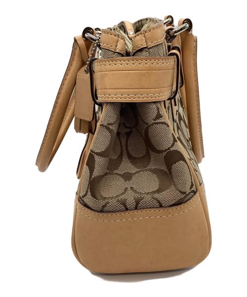 COACH（コーチ）COACH (コーチ) COACH　シグネチャー　ハンドバッグ ベージュの古着・服飾アイテム