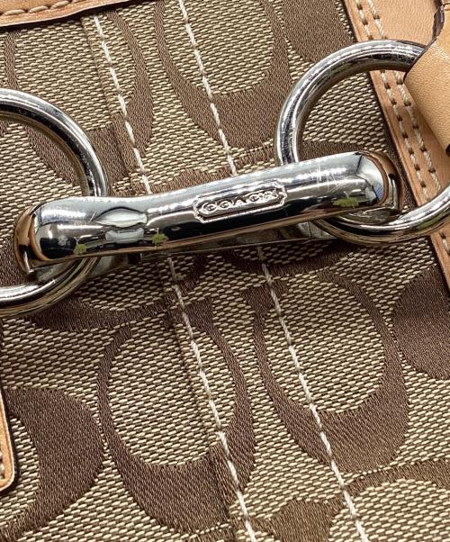 COACH（コーチ）COACH (コーチ) COACH　シグネチャー　ハンドバッグ ベージュの古着・服飾アイテム