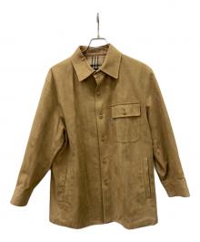 BURBERRY LONDON（バーバリーロンドン）の古着「BURBERRY LONDONフェイクレザーシャツジャケット」｜ベージュ